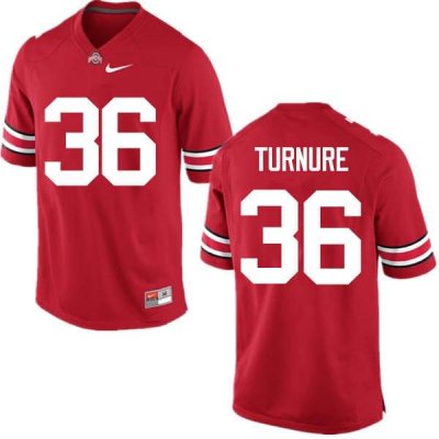 Men's Ohio State Buckeyes #36 Zach Turnure Red Nike NCAA College Football Jersey January XPW3744KE